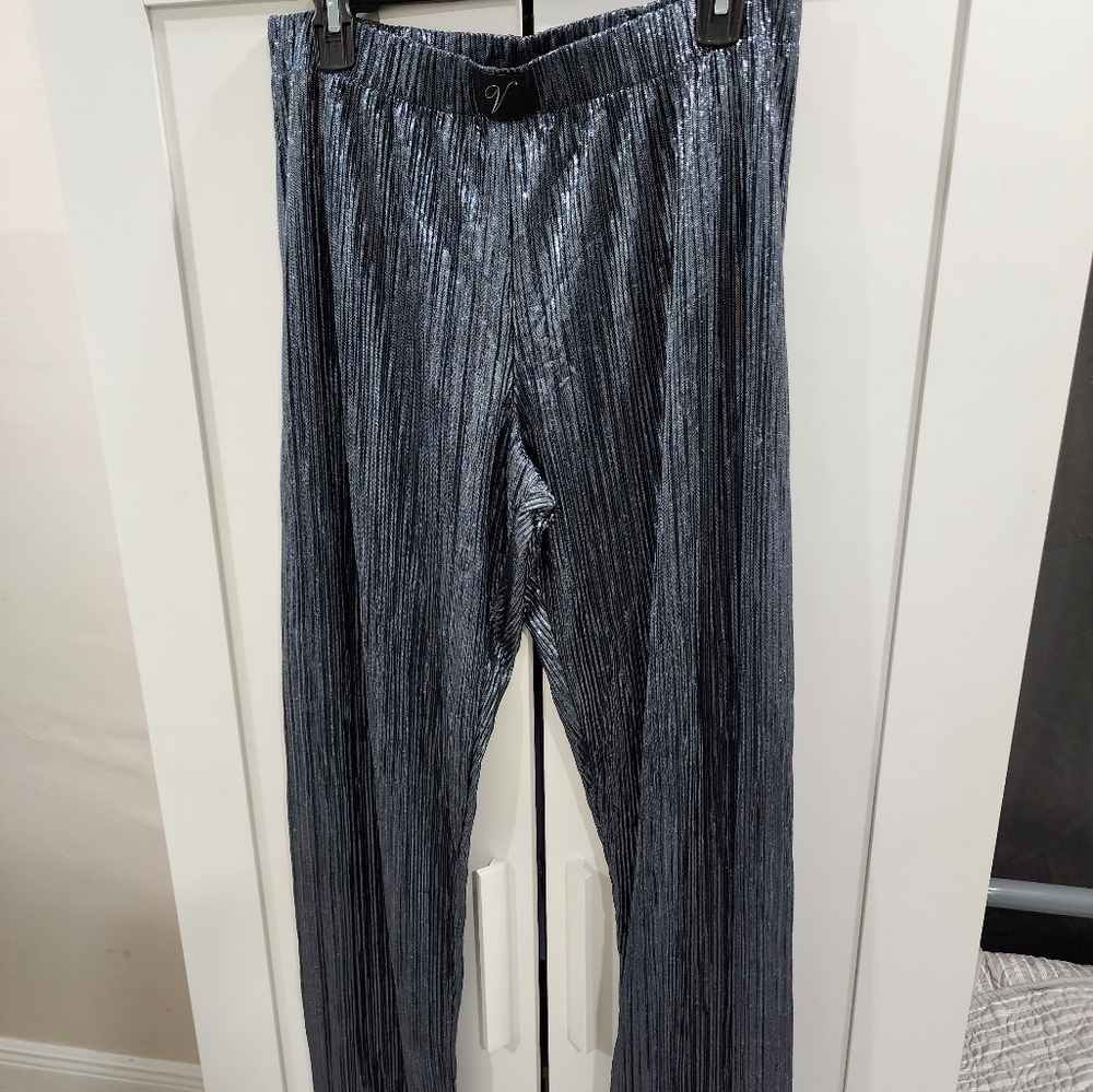 Victoria's Secret Womens Petite Plissé Pleated Jogger Pajamas AW4  blue Size m